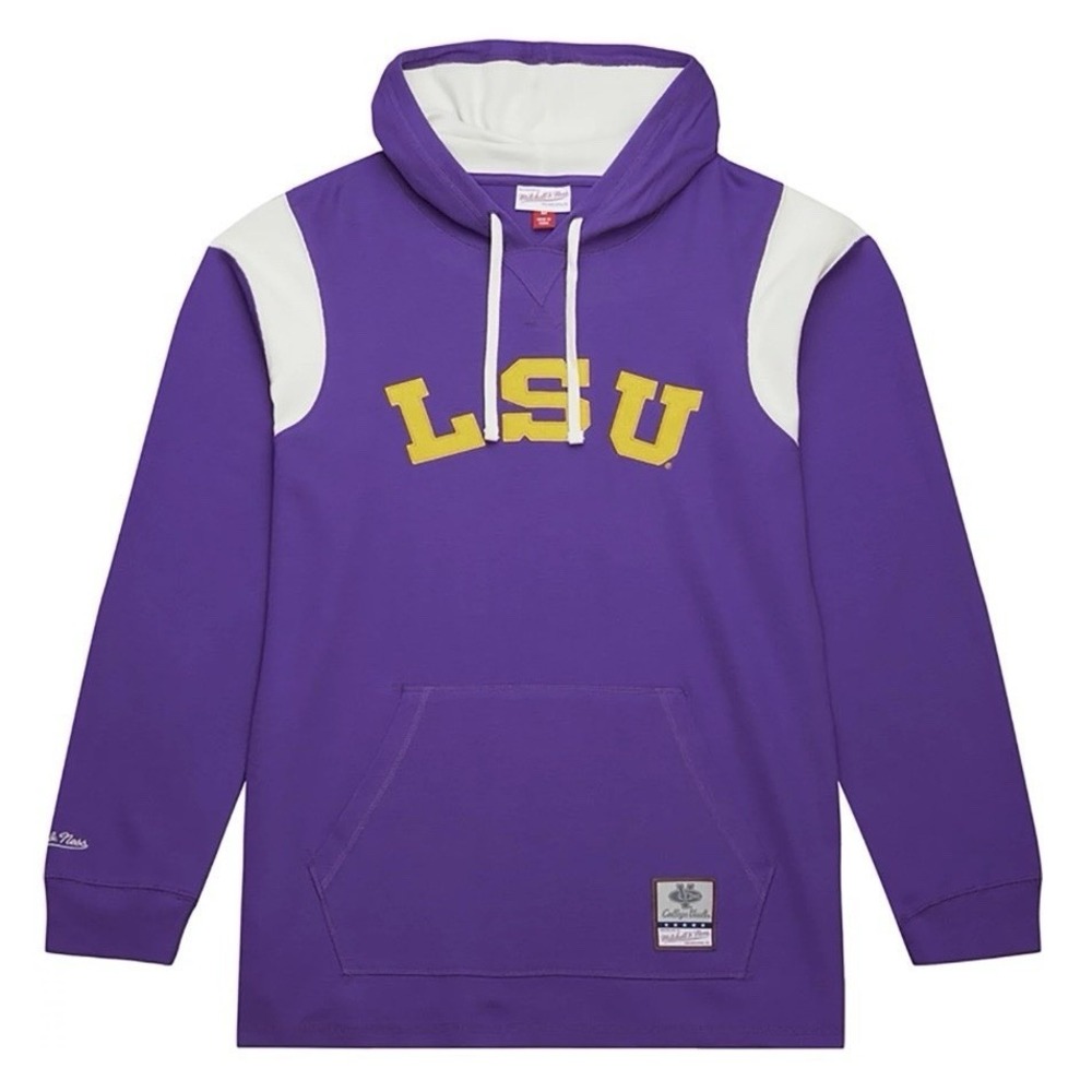 Mitchell & Ness Men's Large NCAA LSU Tigers Thermal Lightweight Hoodie‎ Purple